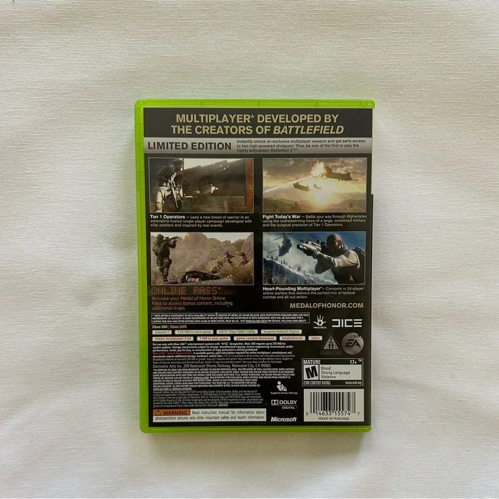 XBOX 360 MEDAL OF HONOR LIMITIED EDITION
